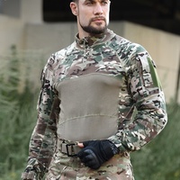 T-shirts tactiques unisexes à manches longues à séchage rapide, col montant, respirants, en tissu peigné, camouflage, pour l'extérieur et la sécurité, idéaux pour l'été