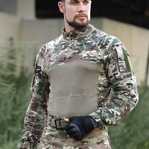 Magliette Tattiche a Maniche Lunghe ad Asciugatura Rapida per Uomo, Camicia Mimetica con Colletto Alto per l'Estate, Top Traspirante per Sicurezza - Product Image 3