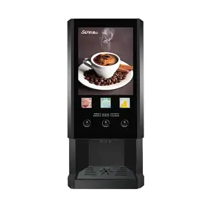 Máquina de café à prova d'água com 3 sabores, máquina automática de café com luz led, caixa de luz, mesa de propaganda, E-30S