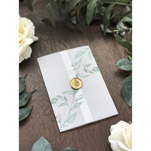 Papier de suivi <span class=keywords><strong>Eucalyptus</strong></span> personnalisé, 1 pièce, 5*7 pouces, <span class=keywords><strong>aquarelle</strong></span> verte, pour carte d'invitation de mariage, en vélin blanc - Product Image 1