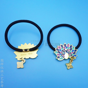 <b>Cute</b> Cartoon Peacock Alloy Hair Tie Gold Painted Metal Accessories Round <b>Headband</b> Casual Headdress - Product Image 1