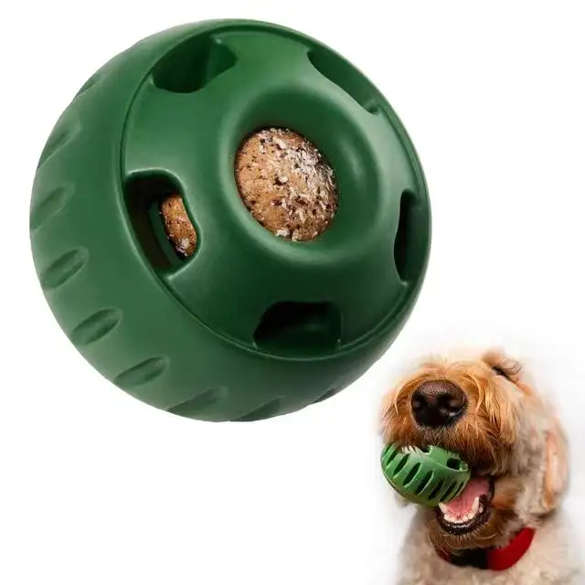 कुत्ते का भोजन रिसाव आसान साफ प्राकृतिक रबर खिलौना इंटरैक्टिव फूड ट्रीट बॉल कुत्ता चबाना खिलौना