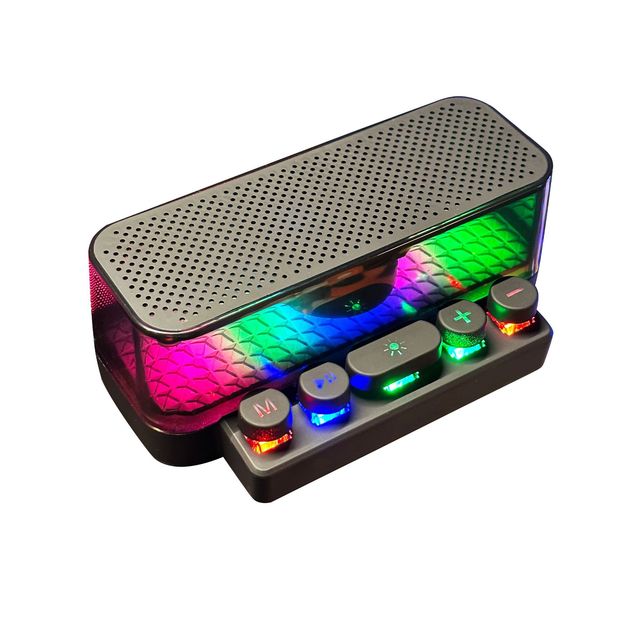Portable Mini Dazzle Colour Wireless Bass Speaker BT Gaming Keyboard Speakers With LED Light