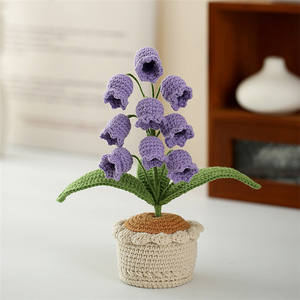 Lirios del Valle Tejidos a Crochet al por Mayor, Flores Artificiales en Maceta, Orquídeas Tejidas, Adornos de Bonsái para Decoración del Hogar, Regalo para Niñas - Product Image 5