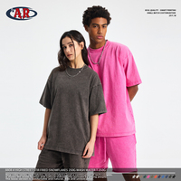 100% coton High Street Acid Wash T-shirt léger avec short en éponge lourd ensemble de t-shirts unisexe