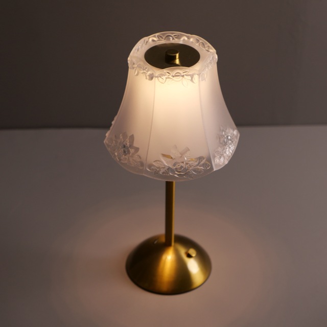 New Nordic rechargeable LED embossed table lamp bar dining table tabletop touch ambient metal night light