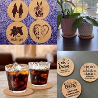 Sous-verres en liège réutilisables écologiques de 5 mm avec logo personnalisé, antidérapants, résistants à la chaleur, absorbants, style campagnard, pour tasses et verres