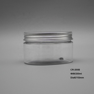 200ml clair solide couleur large bouche ronde POUR ANIMAUX DE COMPAGNIE en plastique cosmétique pot de <span class=keywords><strong>cr</strong></span>ème pour le corps et récipient en plastique blanc PP bouchon à vis - Product Image 3