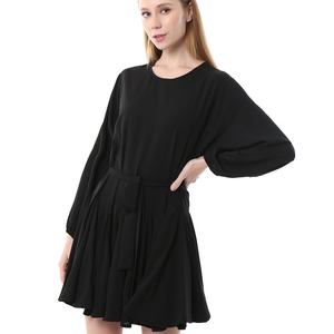 Robe noire à manches longues pour le bureau, printemps-été, 100% polyester - Product Image 4