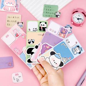 Bloc de Notas Autoadhesivo con Diseño de Animales de Dibujos Animados, 12x6cm, Diseño de Corazón para Niñas, Material Escolar Imprescindible - Product Image 1