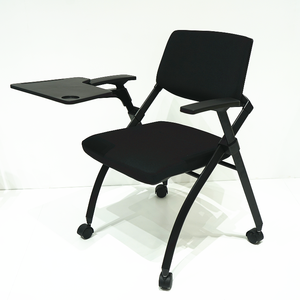Hiện đại tất cả các màu đen có thể gập lại đào tạo ghế văn phòng với bảng kèm theo cho sinh viên nghiên cứu hoặc căn hộ sử dụng - Product Image 1