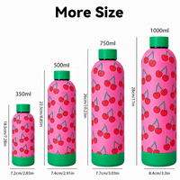 Bouteille isotherme personnalisée 500 ml en acier inoxydable à double paroi, finition caoutchouc mat, couvercle à vis, anti-fuite, isolation thermique 12-24 heures