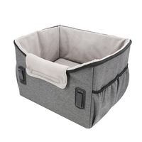Siège de voiture écologique pour chien, lit portable, siège rehausseur, laisse de sécurité à clipser, motif uni, couleur personnalisable amovible