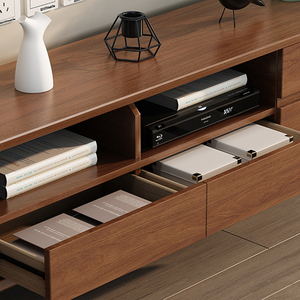 Mobile <span class=keywords><strong>TV</strong></span> <span class=keywords><strong>in</strong></span> Legno Massello Stile Mid-Century con Cassetti per <span class=keywords><strong>TV</strong></span> da 65+ Pollici, Centro di Intrattenimento per Soggiorno - Product Image 6