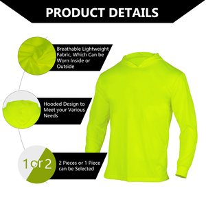 Sudadera <span class=keywords><strong>de</strong></span> Seguridad <span class=keywords><strong>de</strong></span> <span class=keywords><strong>Construcción</strong></span> <span class=keywords><strong>de</strong></span> Poliéster Fluorescente Naranja con Capucha y Manga Larga <span class=keywords><strong>para</strong></span> Hombre con Protección Solar y Logotipo Personalizable - Product Image 2