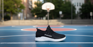 Scarpe Casual da Uomo Possio Stile Basket Nere in Mesh con Lacci Punta Rotonda Traspiranti per Tutte le Stagioni Design Sportivo Suola Intermedia in EVA Gomma - Product Image 2