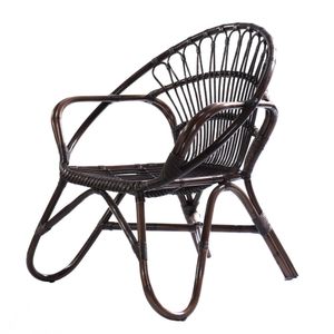 Fauteuil en rotin brun foncé moderne, chaise paon en osier de luxe pour extérieur, jardin, patio, balcon, fauteuil d'appoint artisanal - Product Image 1