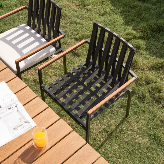 Patio garden set table set teak furniture armchair dining set