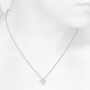 <b>925</b> Sterling <b>Silver</b> Elegant Fashion Gift Jewelry Simple Design Women Opal <b>Necklace</b> - Product Image 3