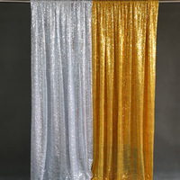 Décoration de scène de mariage luxueuse avec un rideau de gaze scintillant (modèle Sequins06)