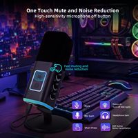 Micrófono de Computadora AM8 Profesional USB Tipo-C XLR, Dinámico, Cardioide, con Cable RGB, Alta Fidelidad, Cancelación de Ruido, para Juegos