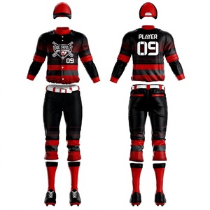 Camiseta de Béisbol Golleville de Manga Larga, Sublimada, Absorbente de Humedad, Uniforme para Hombre Adulto, Diseño a Rayas, Corte Regular, para Todas las Temporadas - Product Image 1