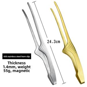 Yolecen En Stock 304 Acier Inoxydable <span class=keywords><strong>Cuisine</strong></span> Japonaise Pinces Alimentaires pour Coréen BBQ Pain BBQ Steak Grill Outil En Métal Durable - Product Image 4