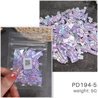 Paillettes de coquille d'aréole 5G Aurora, breloques pour ongles, tranches irrégulières 3D, pierres de coquille, sequins, décoration d'ongles, accessoire de manucure DIY