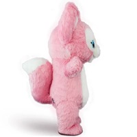 Costume de mascotte de renard rose gonflable en fourrure, style dessin animé, pour adulte, idéal pour carnaval, activités, fête, cosplay, tenue en peluche
