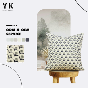 Precio barato hecho a mano bloque impresión tiro pequeño Floral gris <span class=keywords><strong>roca</strong></span> con azul marino en lino funda de almohada cojín - Product Image 1