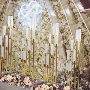 ขายส่งหรูหรา <span class=keywords><strong>8</strong></span> แขนโลหะทองเชิงเทียนตาราง Centerpieces โคมไฟระย้าสําหรับงานแต่งงานหน้าแรกตกแต่งเครื่องประดับ - Product Image 3