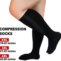 Chaussettes de sport unisexes en nylon compressif avec logo personnalisé, taille extra large, traitement des varices, chaussettes à compression graduée