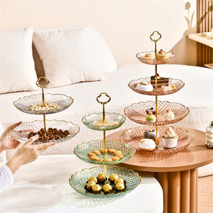 Elegant 2 3 4 Tier Option Acrylic Dessert Cake Stand with Gold Handle for Weddings Parties Afternoon Tea Decoration - Product Image 5