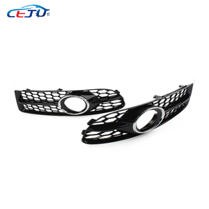 Brillant noir argent ABS nid d'abeille voiture pare-chocs avant grilles latérales Grille antibrouillard capuchons pour <span class=keywords><strong>Audi</strong></span> A4 <span class=keywords><strong>S4</strong></span> <span class=keywords><strong>B7</strong></span> 8E 8H 2005-2007 - Product Image 6