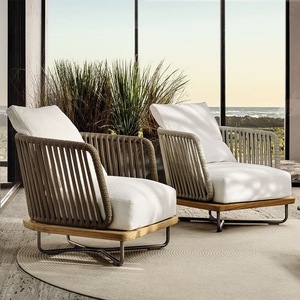 Juego de Comedor de Jardín Moderno de Aluminio Resistente para Exteriores, para Hotel y Villa, Muebles de Patio de Lujo para 5 Personas - Product Image 1