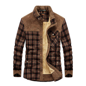 Nuova Camicia Autunno-Inverno 2023 da <span class=keywords><strong>Uomo</strong></span>, Maniche Lunghe in <span class=keywords><strong>Velluto</strong></span>, Plaid Ispessito e Caldo - Product Image 3