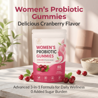 Gummies Probiotiques Personnalisées OEM/ODM pour Femmes, 5 Milliards de UFC, Canneberge, Véganes, Sans Sucre, pour le Soutien Digestif et la Santé Féminine