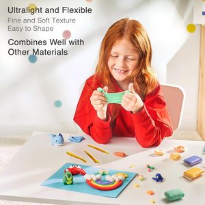 Vente en gros de pâte à modeler éducative pour enfants, super légère, auto-durcissante, plastiline, ensemble de vase à fleurs pour enfants - Product Image 5