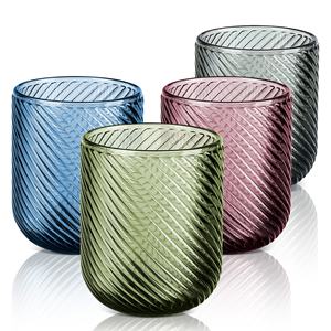 Conjunto de Copos de Vidro com Preço por Atacado, Cores Mistas, Textura Canelada, Copo de Água de 260ml para Presente - Product Image 1