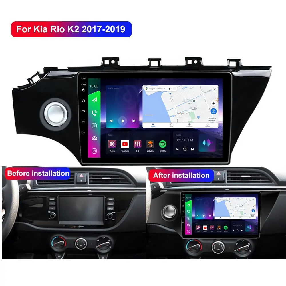 Gps Navigation Hệ Thống Đa Phương Tiện 2din Đơn Vị Đứng Đầu Android Đài Phát Thanh Ô Tô Stereo Video Dvd Player Cho Kia Rio K2 2017 2018 2019