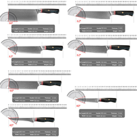 Ensemble de couteaux de cuisine en acier Damas de haute qualité, 7 pièces, couteau Santoku, couteau de chef, couteau à désosser, couteau à éplucher, avec manche en bois noir, pour cadeaux de cuisine