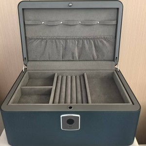 Mallette de rangement pour bijoux High Tech Fingerprint Access avec compartiments personnalisables et éclairage LED pour un affichage sécurisé Smart Lock - Product Image 2
