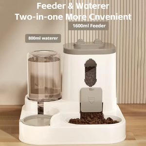 Bebedouro e Comedouro Automático Duplo para Cães e Gatos Artigos para Animais de Estimação com Alimentador Integrado Tigela para Gato Tigela para Cão - Product Image 2