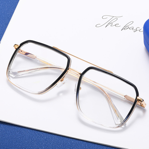 DOISYER Mode Hommes <span class=keywords><strong>Double</strong></span> Nez Pont tr90 Carré Anti Lumière Bleue Blocage Lunettes Optique Cadre Designer Style Métal Lunettes - Product Image 3