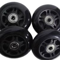 Roues de patins à roulettes YSMLE en PU noires avec roulements, prix de gros, haute qualité, grande réduction