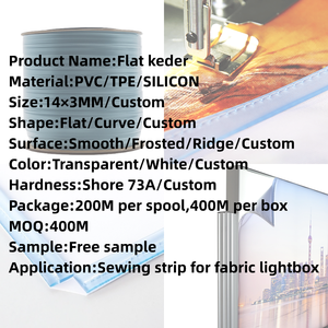 Perfil de Keder Plano Autoadhesivo Transparente Blanco de Silicona de PVC de Alta Calidad de 14*3 mm para Caja de Luz de Tela LED - Product Image 4