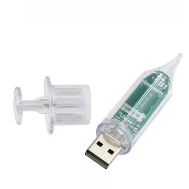 Syringe Shape Thumb Driver Promotion 8 GB 16GB 32GB Custom Logo Injector USB Sticks Transparent Usb Disk for Promotion Gift