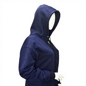 Sweat-shirt à capuche en molleton 100 % coton respirant bleu marine pour femme, pull à manches longues, vêtement d'hiver, sportswear personnalisé - Product Image 1