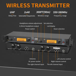 XTUGA IEM1200 Sistema de Monitoreo Inalámbrico Profesional de 2 Canales con 2 Bodypacks para Escenario - Product Image 2