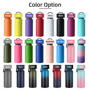 Bouteille d'eau en acier inoxydable gravée au laser de haute qualité avec logo personnalisé, gourde isotherme portable pour l'extérieur avec poignée et couvercle - Product Image 2